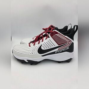 Nike Force Savage Pro 3 Shark Men's Size 14 White Red Football Cleats FJ8163-102